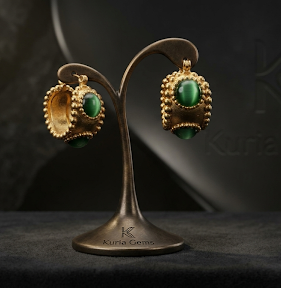 Malkia Emerald Cat’s Eye Huggie Hoops